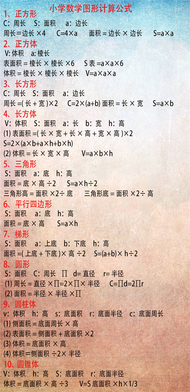 
考试必备！小学数学四年级公式大全 月考轻松拿满分（附训练题）“panda sports”(图5)